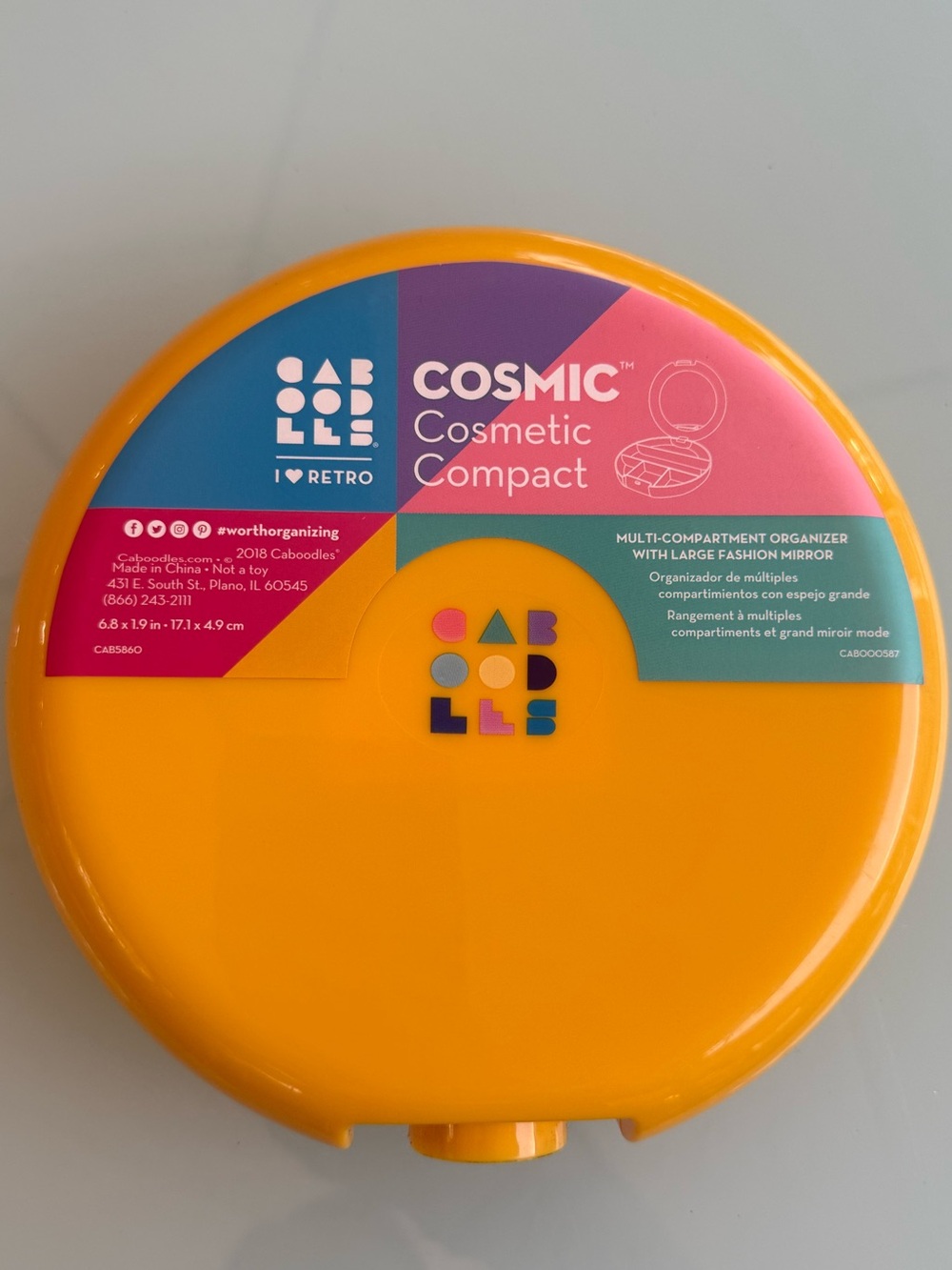 Caboodles Cosmic Cosmetic Compact in Bright Orange